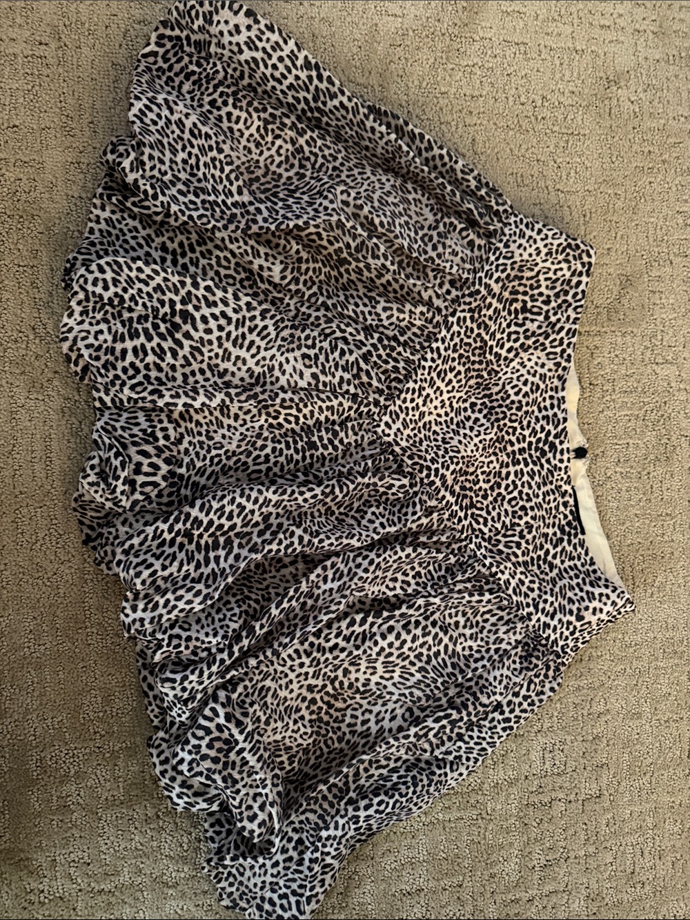 Anthropologie Leopard Print Circle Skirt - Cream and Black